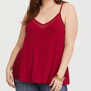 Torrid Sz 3 SUPER SOFT V-NECK CHIFFON INSET CAMI